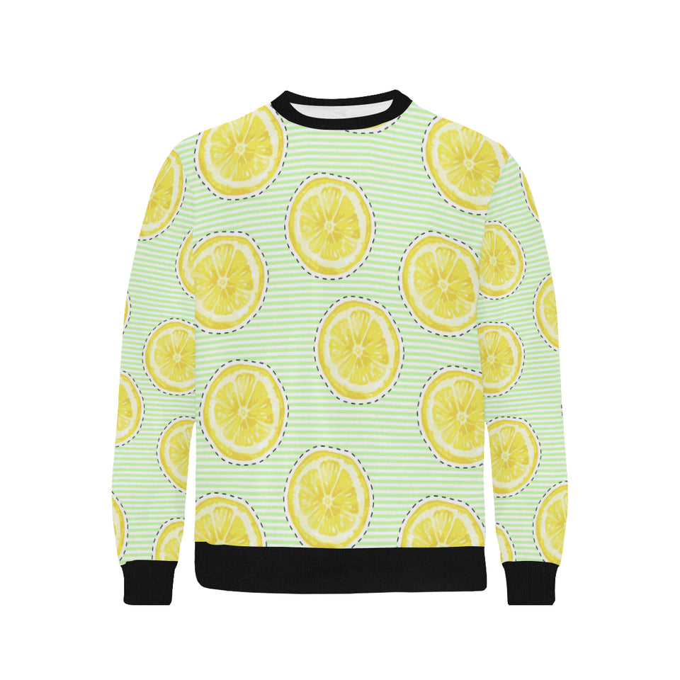 slice of lemon pattern Men's Crew Neck Sweatshirt