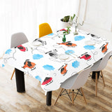 Watercolor helicopter cloud pattern Tablecloth
