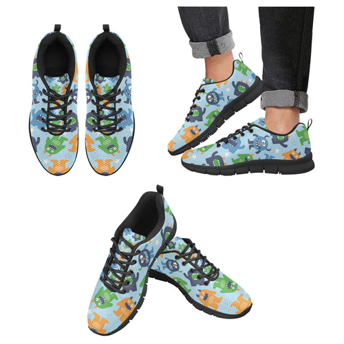 Alien Pattern Print Design 04 Men's Breathable Sneakers ( Model 055)