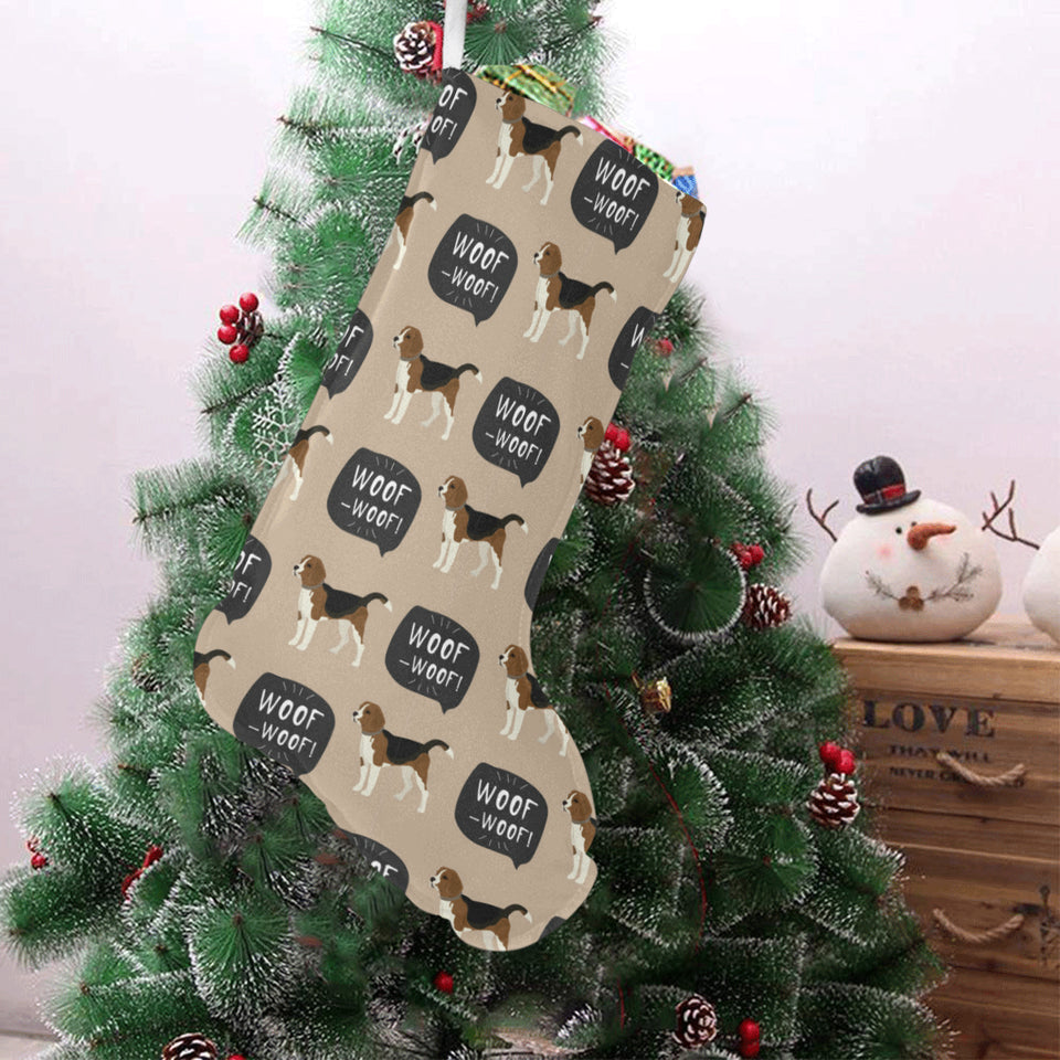 Beagle pattern Christmas Stocking