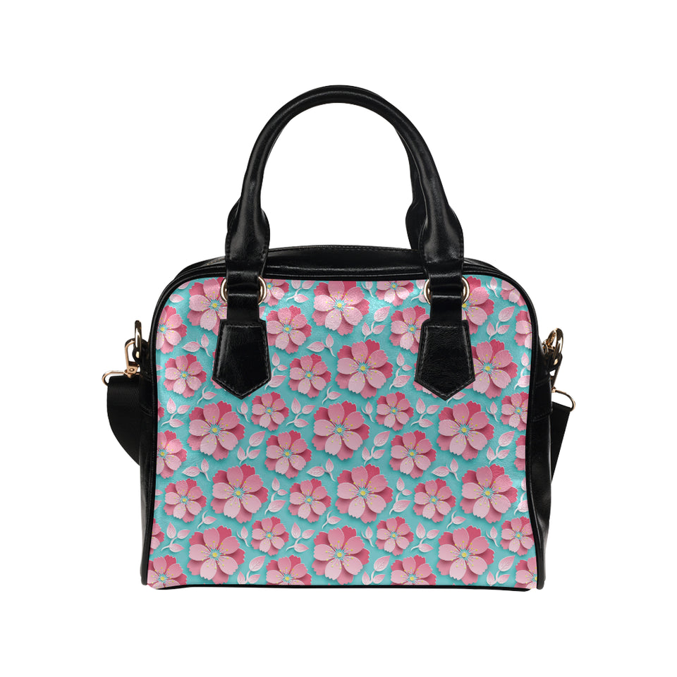 3D sakura cherry blossom pattern Shoulder Handbag