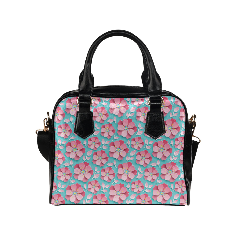 3D sakura cherry blossom pattern Shoulder Handbag