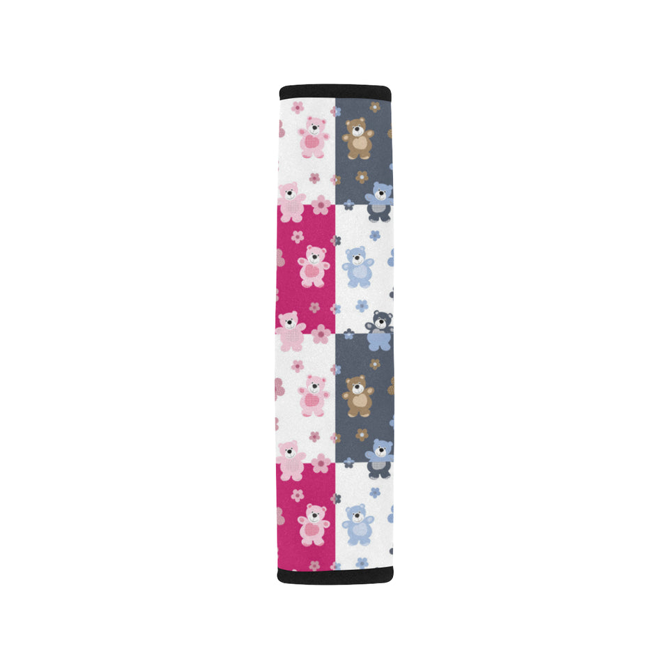 Teddy Bear Pattern Print Design 03 Car Seat Belt Cover