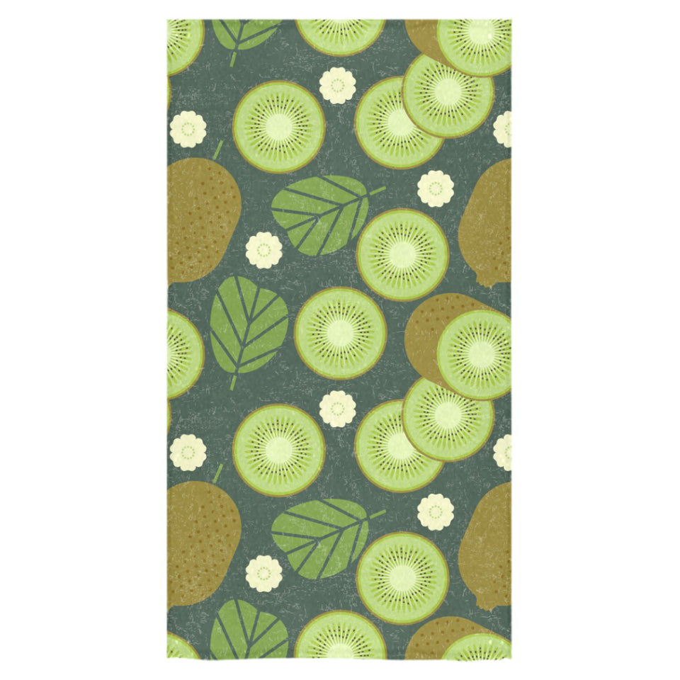 Whole sliced kiwi leave and flower Bath Towel