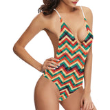 zigzag  chevron colorful pattern Women's One-Piece Swimsuit