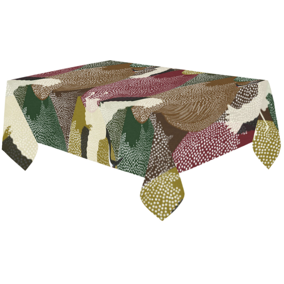 Japanese cranes flying forest dot pattern Tablecloth