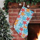 Blue red orange starfish pattern Christmas Stocking
