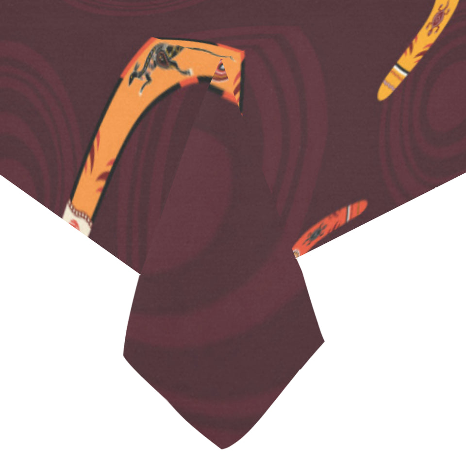 Boomerang Australian aboriginal ornament circle bl Tablecloth