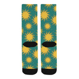 Sun green background Crew Socks