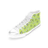 Slices of Lime design pattern Women's High Top Canvas Shoes White