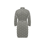 Coffee bean abstract modern pattern Men's Long Sleeve Belted Night Robe