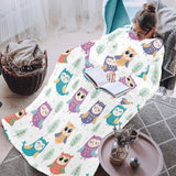 Cute owl pattern Blanket Robe with Sleeves
