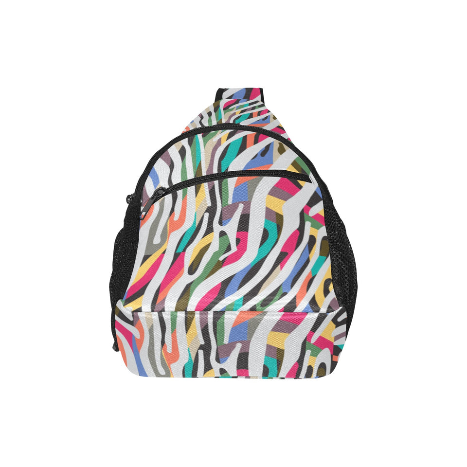 Colorful zebra skin pattern All Over Print Chest Bag