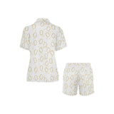 Bread Toast Pattern Print Design 01 Women's V-Neck Short Pajama Set