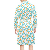 Fried Eggs Pattern Print Design 04 Men's Long Sleeve Belted Night Robe