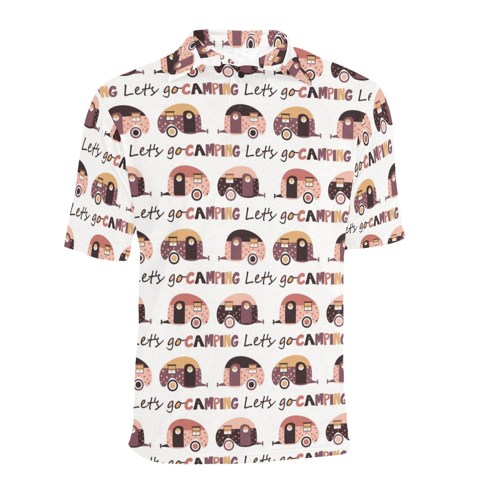 Camper Van Pattern Print Design 01 Men's All Over Print Polo Shirt