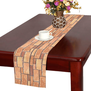 Brick Printed Pattern Print Design 04 Table Runner