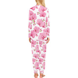 pink purple orchid pattern background Women's All Over Print Pajama Set