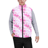 Pink flamingo flower pattern Men's Padded Vest