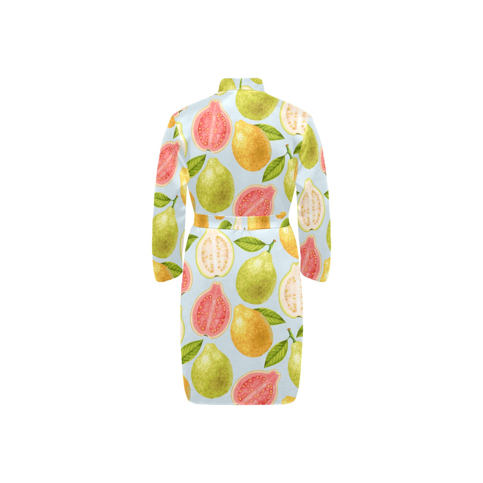Guava design pattern Men's Long Sleeve Belted Night Robe