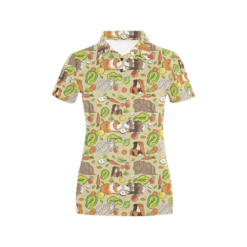 Guinea Pig Pattern Print Design 04 Women's All Over Print Polo Shirt