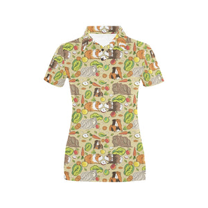 Guinea Pig Pattern Print Design 04 Women's All Over Print Polo Shirt