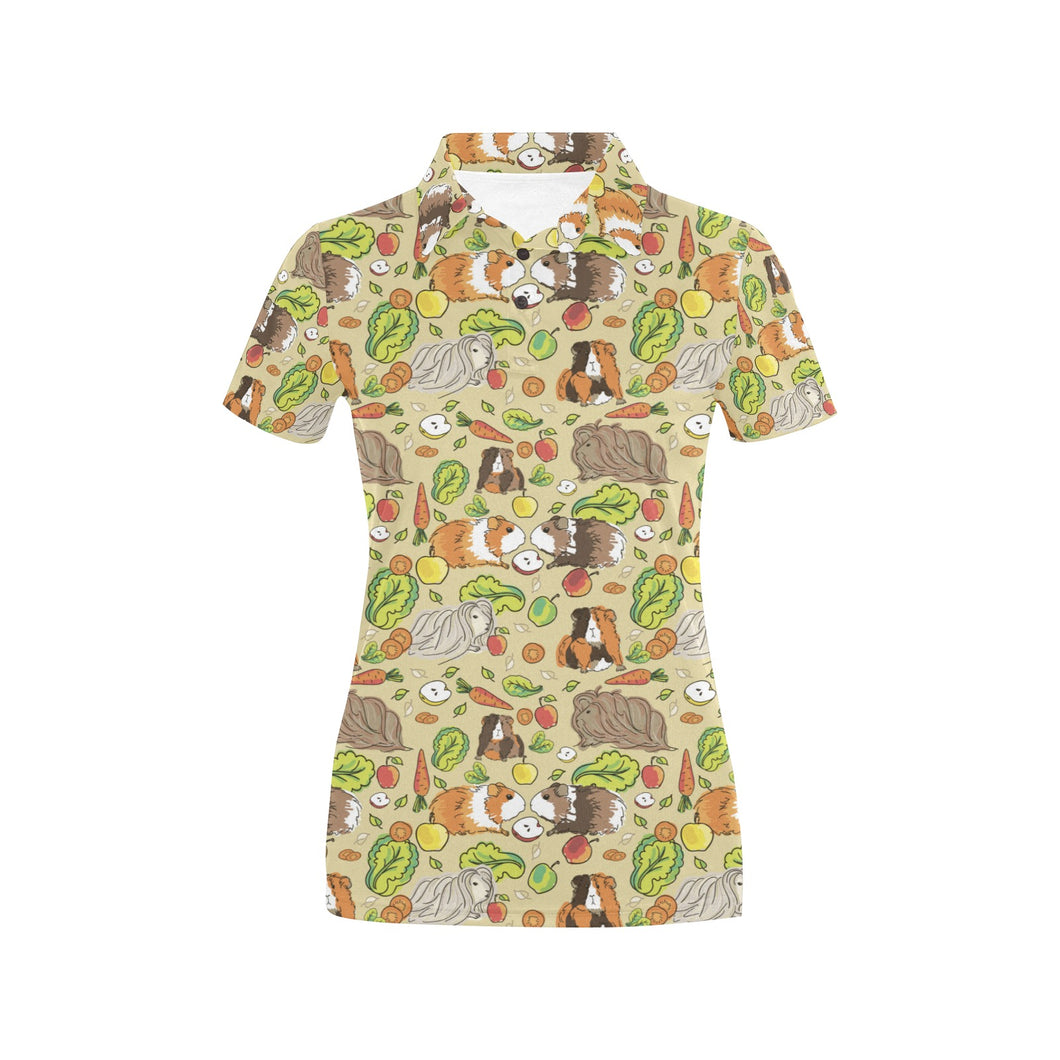 Guinea Pig Pattern Print Design 04 Women's All Over Print Polo Shirt