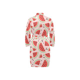 Watermelon pattern Men's Long Sleeve Belted Night Robe