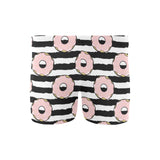 Donuts pink icing striped pattern Men's Swimming Trunks