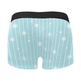 Snowflake pattern blue stripe background Men's All Over Print Boxer Briefs Men's Underwear