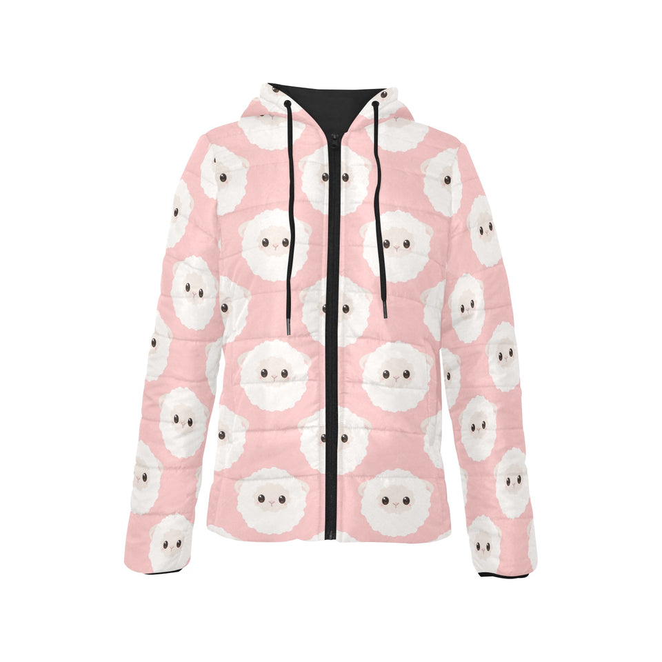 Cute sheep pattern Women's Padded Hooded Jacket