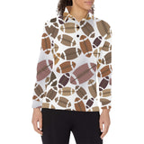 American football ball pattern Women's Long Sleeve Polo Shirt