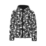 Crow illustration pattern Kids' Boys' Girls' Padded Hooded Jacket