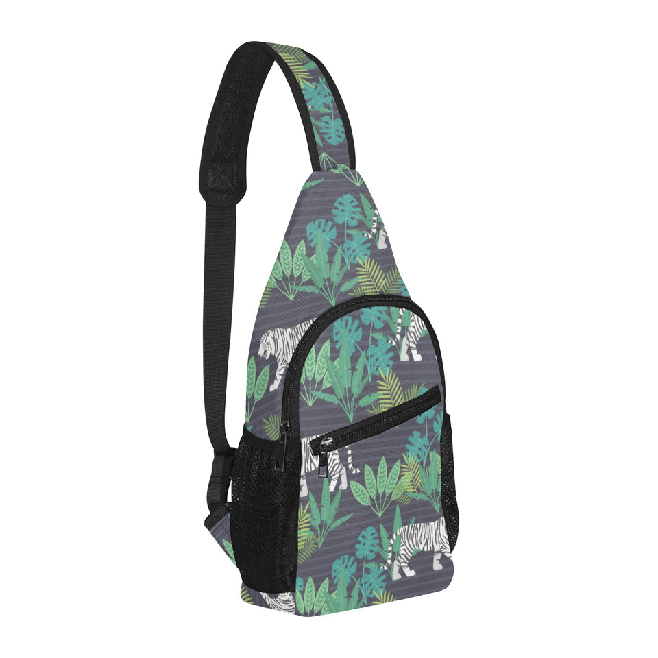 white bengal tigers tropical plant All Over Print Chest Bag