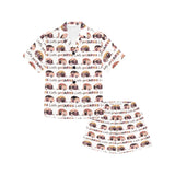 Camper Van Pattern Print Design 01 Kids' Boys' Girls' V-Neck Short Pajama Set