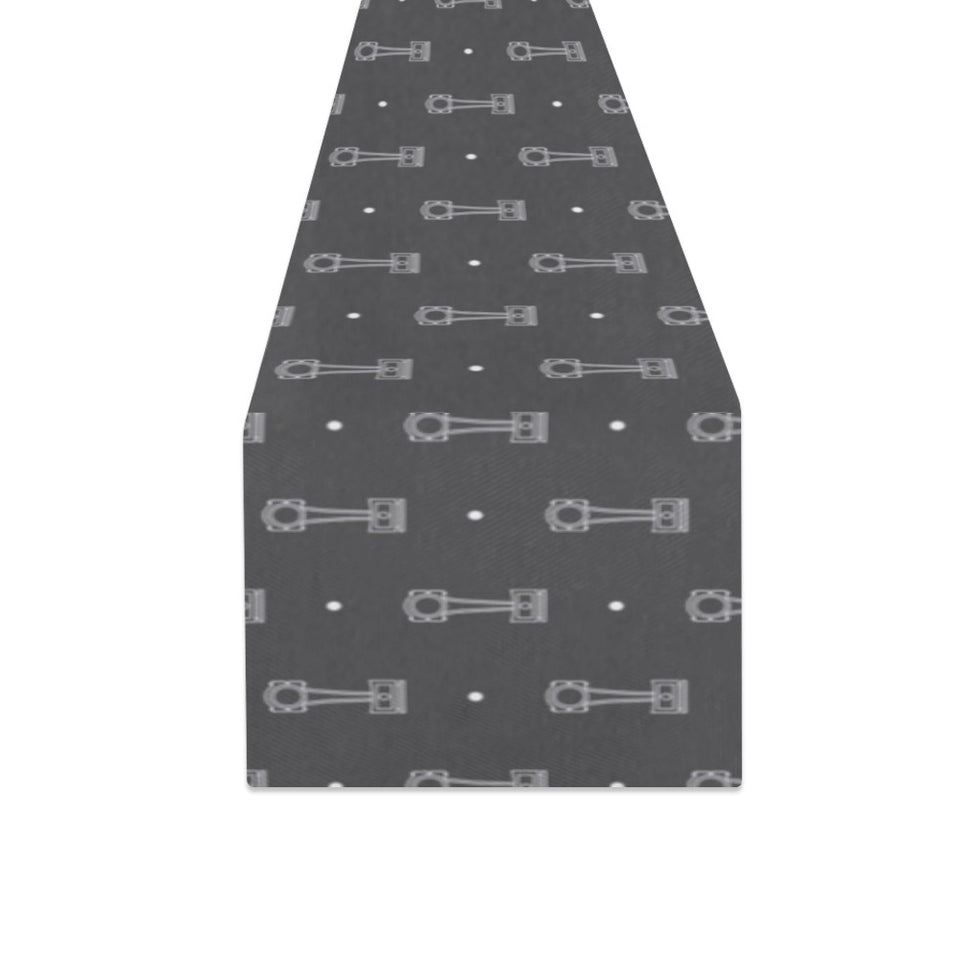 Engine Piston Black Background Pattern Design 02 Table Runner