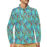Surfboard Pattern Print Design 05 Men's Long Sleeve Polo Shirt