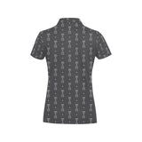 Engine Piston Black Background Pattern Design 02 Women's All Over Print Polo Shirt