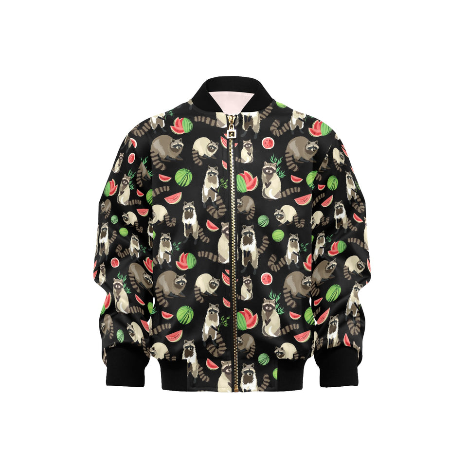 Raccoon watermelon pattern Kids' Boys' Girls' Bomber Jacket