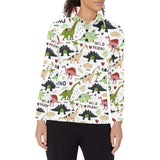 Cute dinosaurs pattern Women's Long Sleeve Polo Shirt