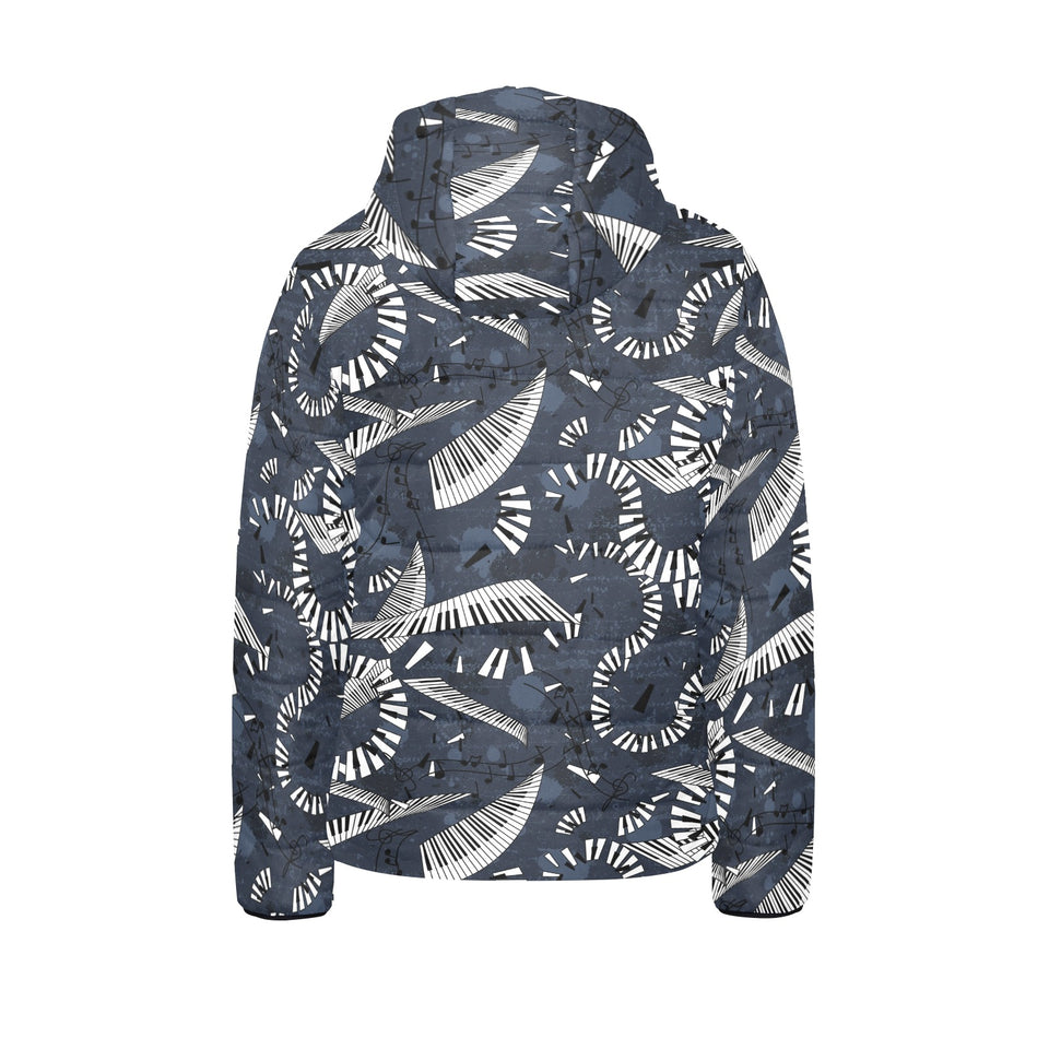 Piano Pattern Print Design 02 Kids' Boys' Girls' Padded Hooded Jacket
