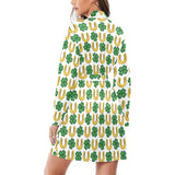 Horseshoes Pattern Print Design 04 Women's Long Sleeve Belted Night Robe