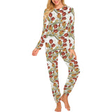 Red tulips and daffodils pattern Women's All Over Print Pajama Set