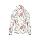 Hand drawn butterfly rose Women's Padded Hooded Jacket