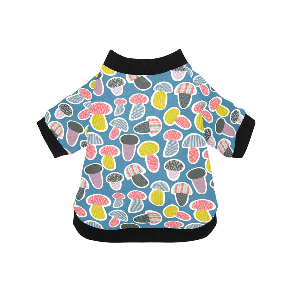 Colorful mushroom design pattern All Over Print Pet Dog Round Neck Fuzzy Shirt