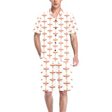 Sausage Pattern Print Design 05 Men's V-Neck Short Pajama Set