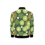 Whole sliced kiwi leave and flower Kids' Boys' Girls' Bomber Jacket