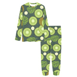 Whole sliced kiwi leave and flower Women's All Over Print Pajama Set