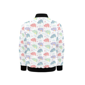 Hippopotamus Pattern Print Design 03 Kids' Boys' Girls' Bomber Jacket