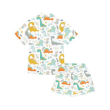 Cute funny kids dinosaurs pattern Kids' Boys' Girls' V-Neck Short Pajama Set